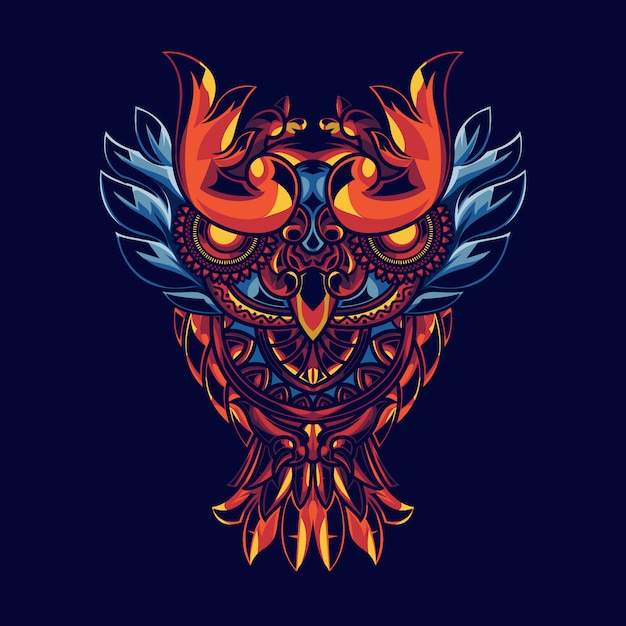 Illustration De Hibou Avec Des Ornements De Mandala