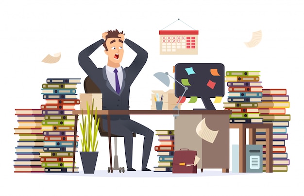 Illustration d'homme d'affaires surmené