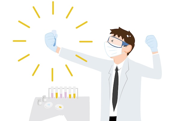 Illustration d'un homme développant un vaccin