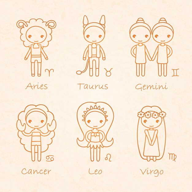 Vecteur illustration de l'horoscope du zodiaque