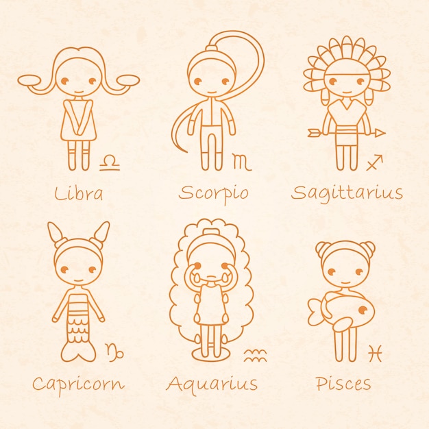 Vecteur illustration de l'horoscope du zodiaque