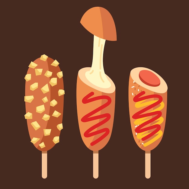 Illustration De Hot-dog Coréenne