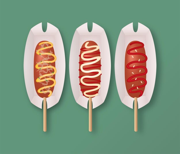 Vecteur illustration de hot-dog gamja