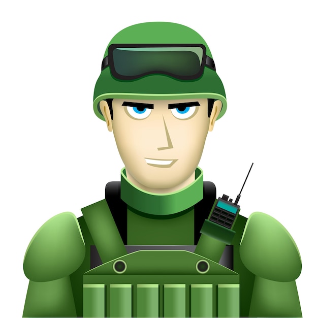 Vecteur illustration d'icône avatar userpic soldat