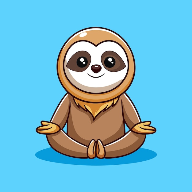 Illustration de l'icône de dessin animé du yoga du paresseux mignon