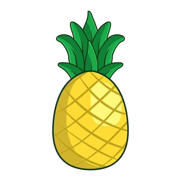 Illustration d'icône de dessin animé de fruit d'ananas vectoriel Concept d'icône de fruit alimentaire isolé