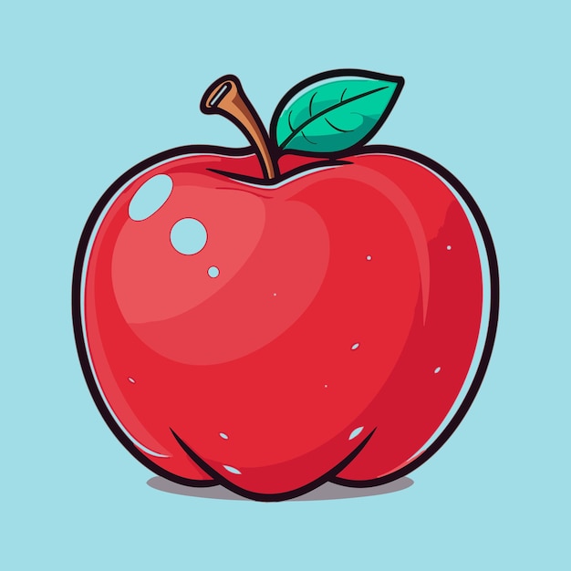 illustration d'icône de dessin animé de fruit de pomme de vecteur