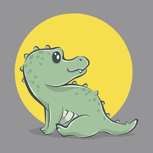 Vecteur illustration d'icône dessin animé mignon crocodile