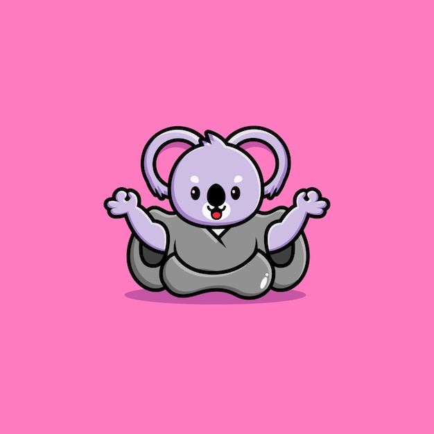 Illustration D'icône De Dessin Animé Mignon Koala Yoga