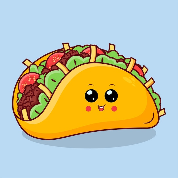 Illustration de l'icône de dessin animé de Taco