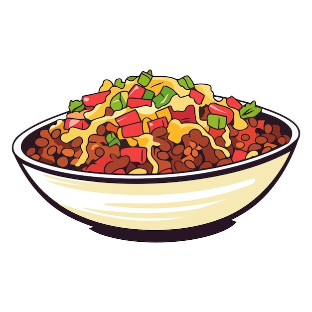 Vecteur illustration de l'icône du chili con carne parfaite pour les dessins alimentaires mexicains