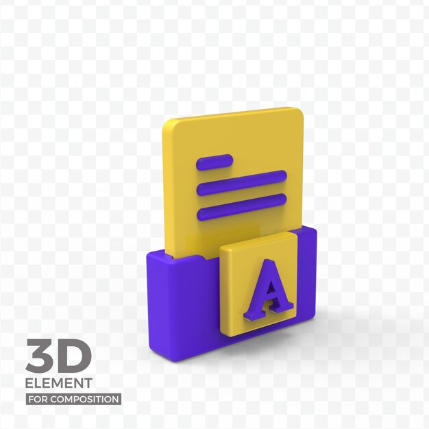 Vecteur illustration de l'icône du fichier de dossier 3d