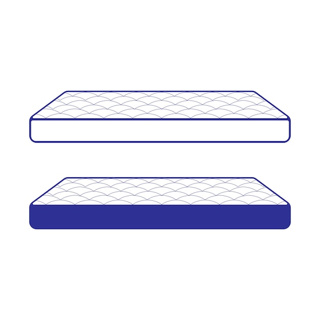 Vecteur illustration de l'icône du lit à ressort isolé ou du matelas en mousse