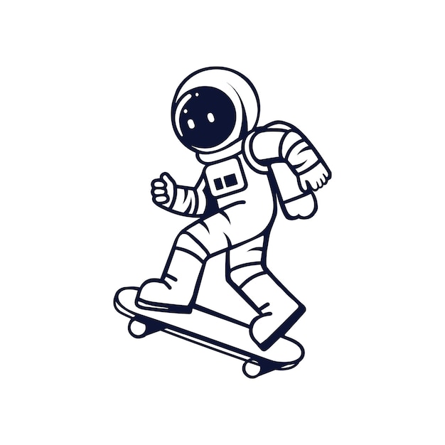Vecteur illustration de l'icône du personnage de l'astronaute cute science technologie icon concept vecteur premium isolé
