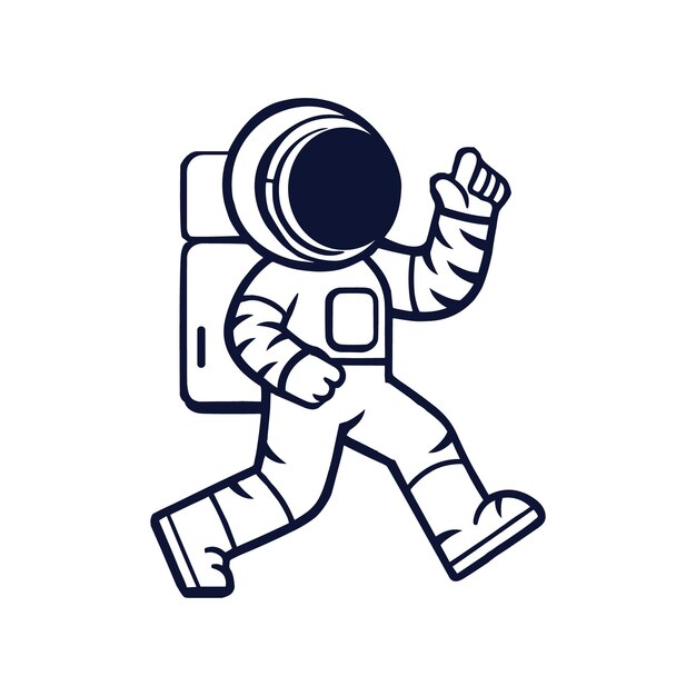 Vecteur illustration de l'icône du personnage de l'astronaute cute science technologie icon concept vecteur premium isolé