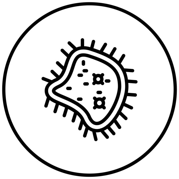 Illustration de l'icône du vecteur bactérien du jeu d'icônes de médecine