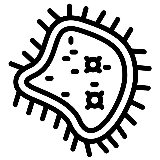 Illustration de l'icône du vecteur bactérien du jeu d'icônes de médecine