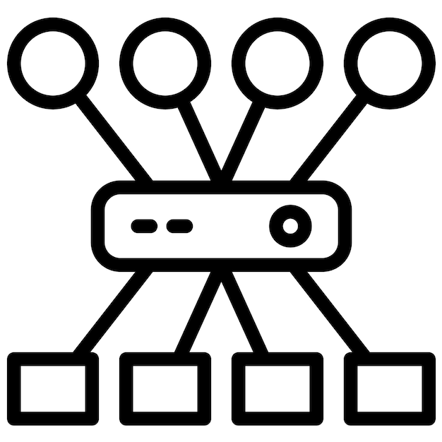 Illustration de l'icône du vecteur de complexité du jeu d'icônes Big Data