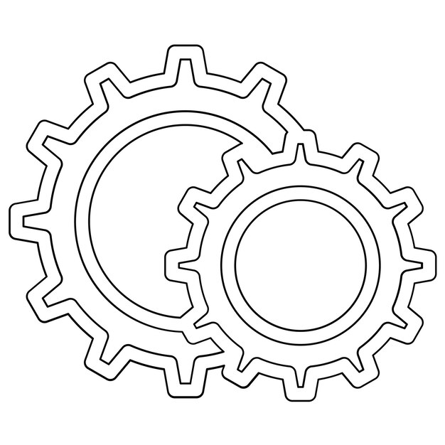 Vecteur illustration de l'icône du vecteur d'engrenage du jeu d'icônes de l'énergie nucléaire