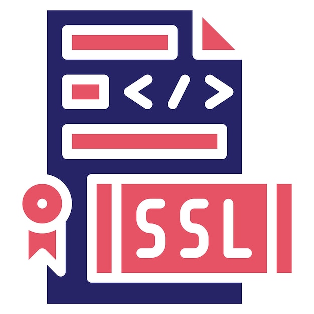 Illustration de l'icône du vecteur de fichier SSL de l'iconecadre de codage et de développement