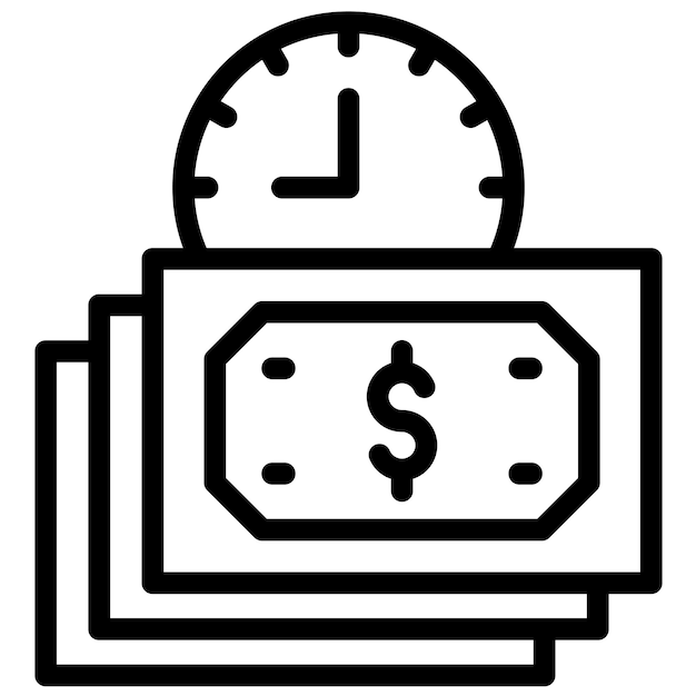 Illustration de l'icône du vecteur de paiement basé sur le temps du jeu d'icônes Business Economy