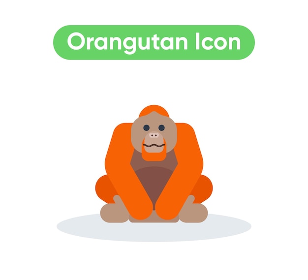 Illustration D'icône Emoji Vecteur Animal Orang-outan