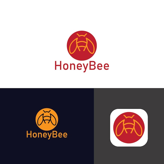 Vecteur illustration de l'icône de l'étiquette de l'abeille biologique