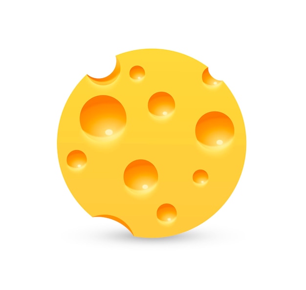 Illustration D'icône De Fromage Rond Sur Fond Blanc