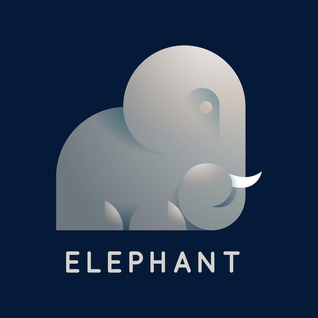 Illustration D'icône Logo Mignon éléphant Dessin Animé