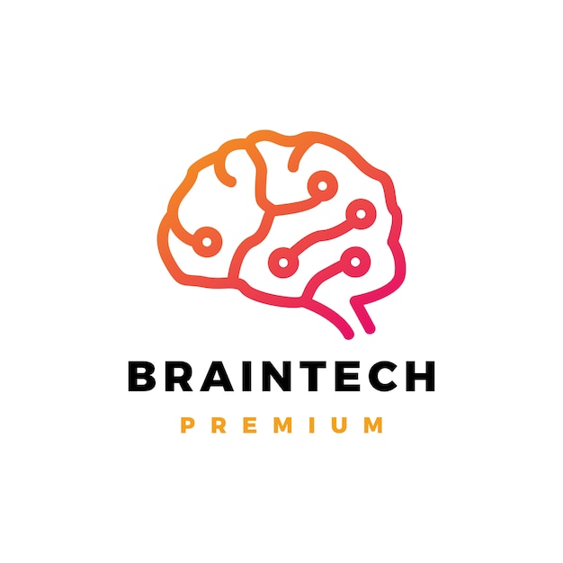 Illustration D'icône Logo Technologie Cerveau