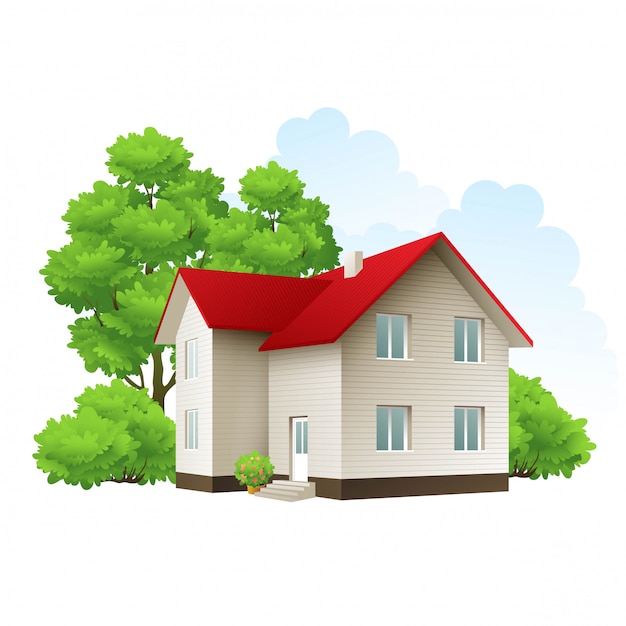 illustration de l'icône de la maison détaillée cool isolé sur fond blanc.