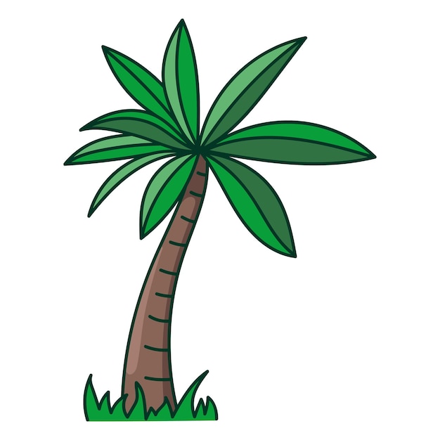 Vecteur illustration de l'icône de la plante tropicale des palmiers