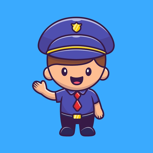 Illustration D'icône De Policier. Concept D'icône De Profession De Personnes.