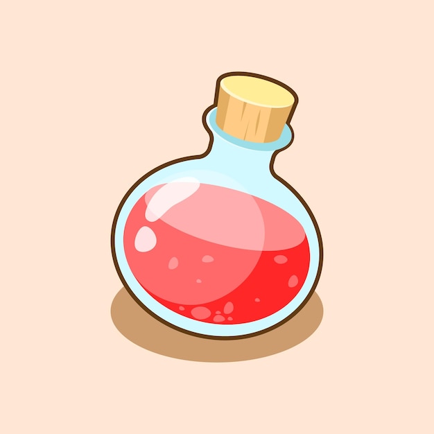 Vecteur illustration d'icône de potion rouge isolée