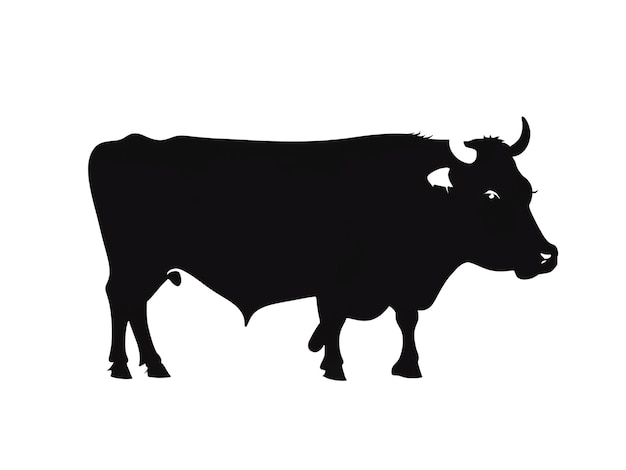 Vecteur illustration de l'icône de la silhouette de la vache vectorielle isolée ai_generated