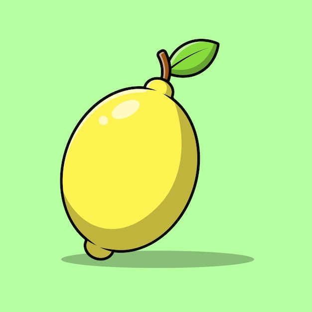 Illustration D'icône De Vecteur De Dessin Animé De Fruit De Citron