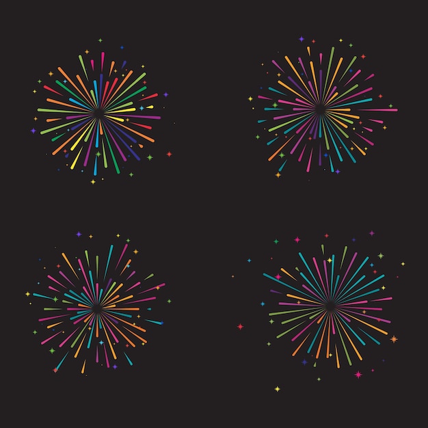 Illustration D'icône De Vecteur De Feu D'artifice