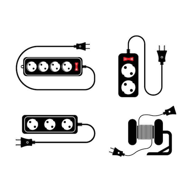 Illustration d'icône de vecteur simple de rallonge au design plat