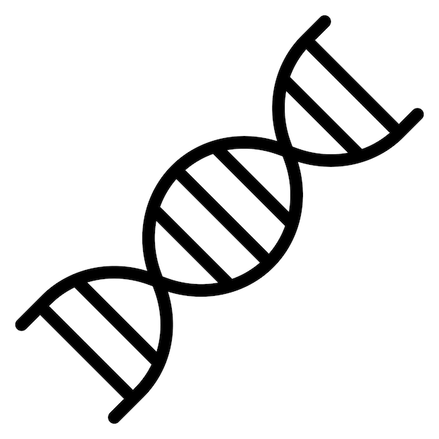 Illustration de l'icône vectorielle de l'ADN de la série d'icônes de chimie