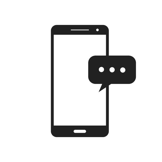Illustration de l'icône vectorielle d'affichage de chat de message téléphonique