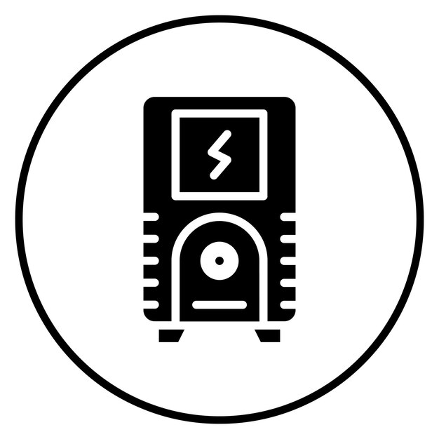 Vecteur illustration de l'icône vectorielle de l'alimentation électrique ininterrompue du jeu d'icônes de l'ordinateur et du matériel