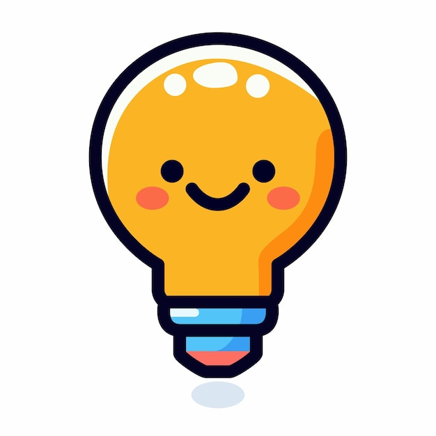 Illustration de l'icône vectorielle de l'ampoule lumineuse mignonne