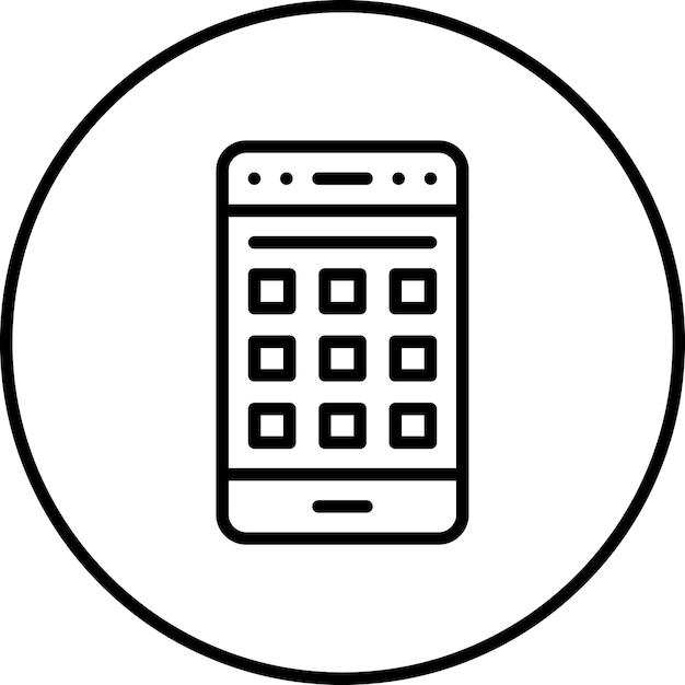 Illustration de l'icône vectorielle de l'application mobile du jeu d'icônes de codage et de développement