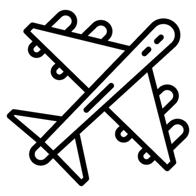 Illustration De L'icône Vectorielle De L'avion Du Jeu D'icônes Des Services Hôteliers