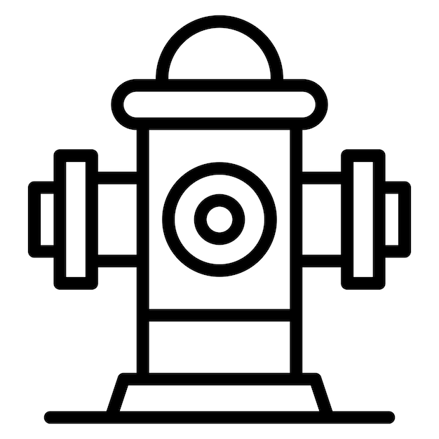 Vecteur illustration de l'icône vectorielle de la bouche d'incendie d'un jeu d'icônes de pompier