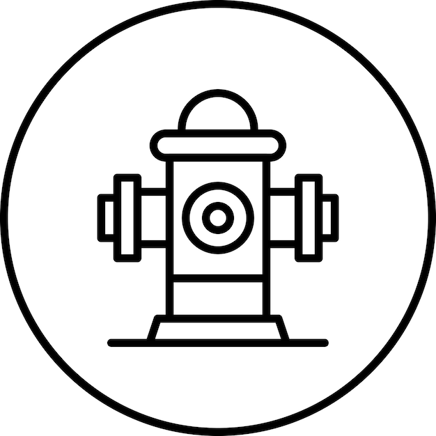 Vecteur illustration de l'icône vectorielle de la bouche d'incendie d'un jeu d'icônes de pompier