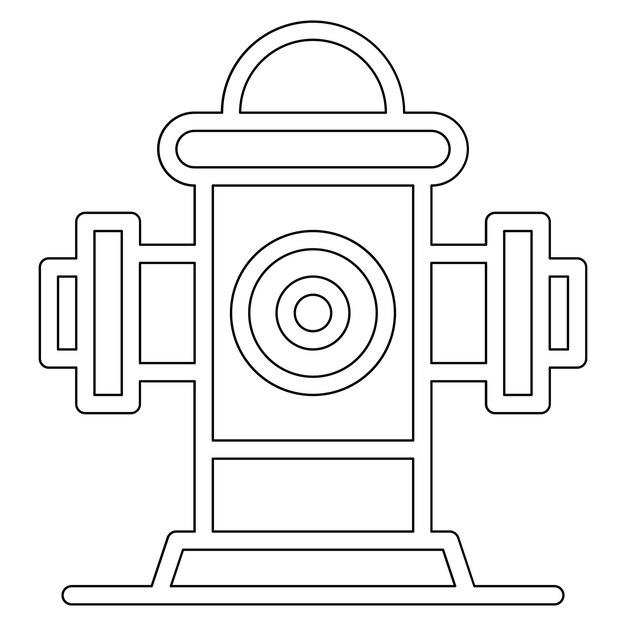 Vecteur illustration de l'icône vectorielle de la bouche d'incendie d'un jeu d'icônes de pompier