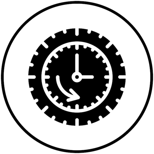 Vecteur illustration de l'icône vectorielle de la boucle de temps de l'iconest de l'heure et de la date