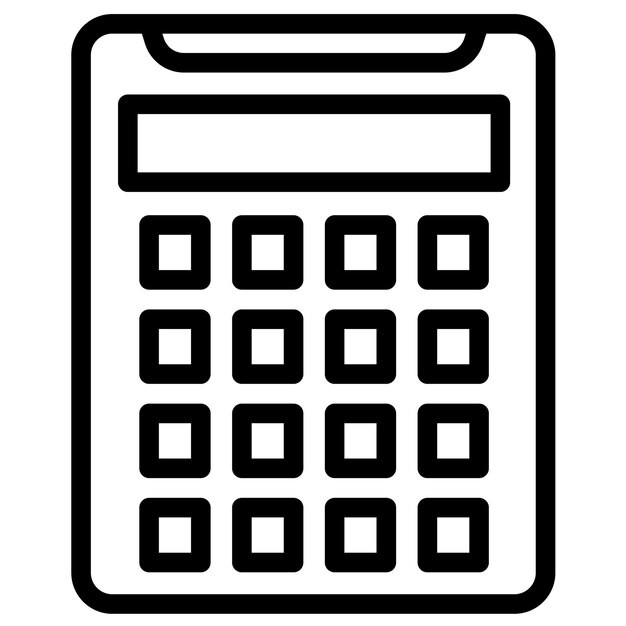 Illustration de l'icône vectorielle de la calculatrice du jeu d'icônes d'apprentissage
