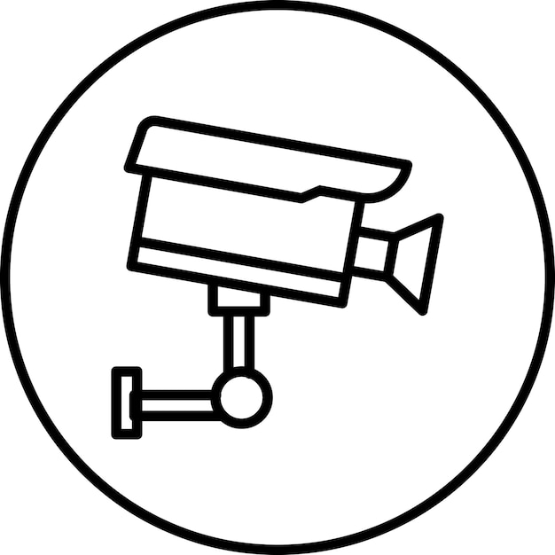 Vecteur illustration de l'icône vectorielle de la caméra de sécurité du jeu d'icônes de technologie